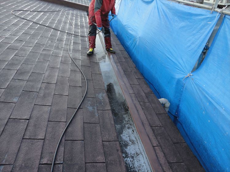 アスファルトシングル屋根 高圧洗浄