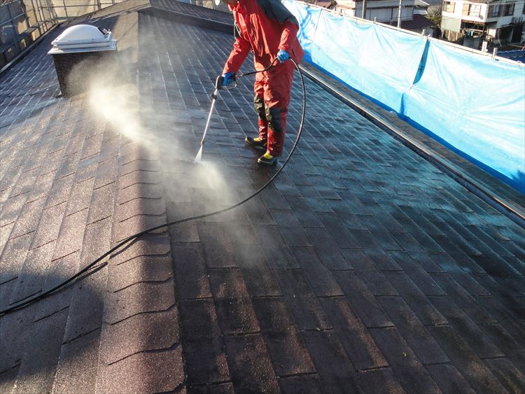 アスファルトシングル屋根 高圧洗浄
